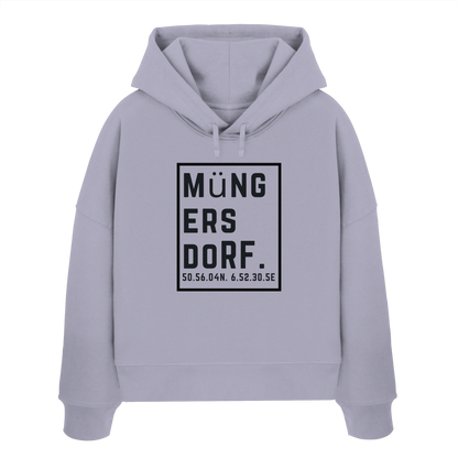 Müngersdorf Koordinaten (großer Druck auf der Brust) - Womens Organic Boxcut Hoodie