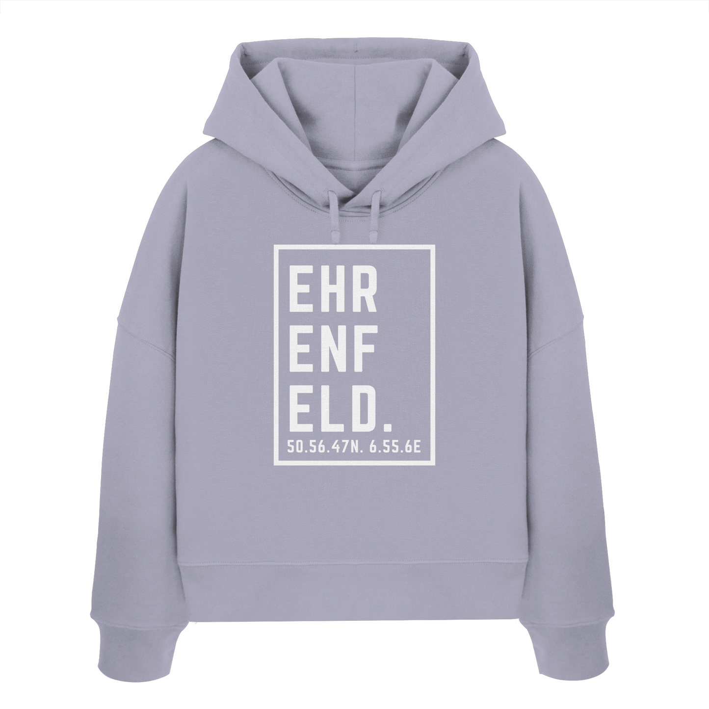 Ehrenfeld Koordinaten (großer Druck auf der Brust) - Womens Organic Boxcut Hoodie