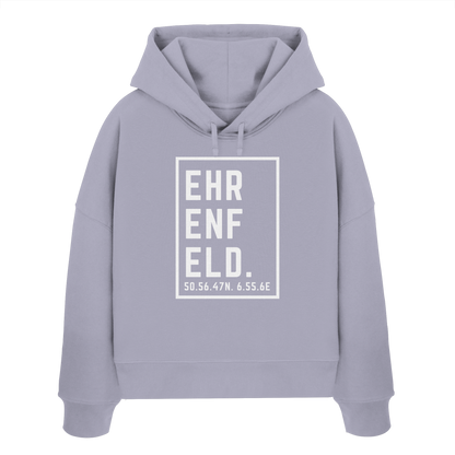 Ehrenfeld Koordinaten (großer Druck auf der Brust) - Womens Organic Boxcut Hoodie