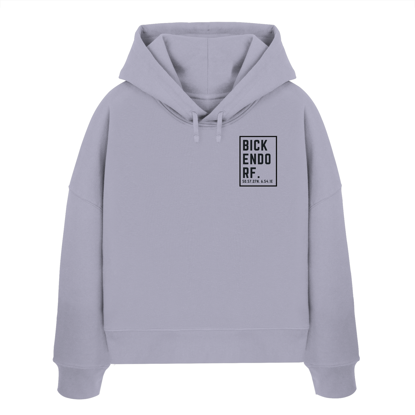 Bickendorf Koordinaten (kleiner Druck auf der Brust) - Womens Organic Boxcut Hoodie
