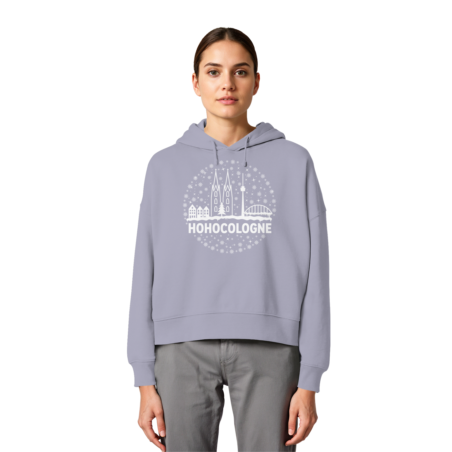 HOHOCologne Druck - Womens Organic Boxcut Hoodie