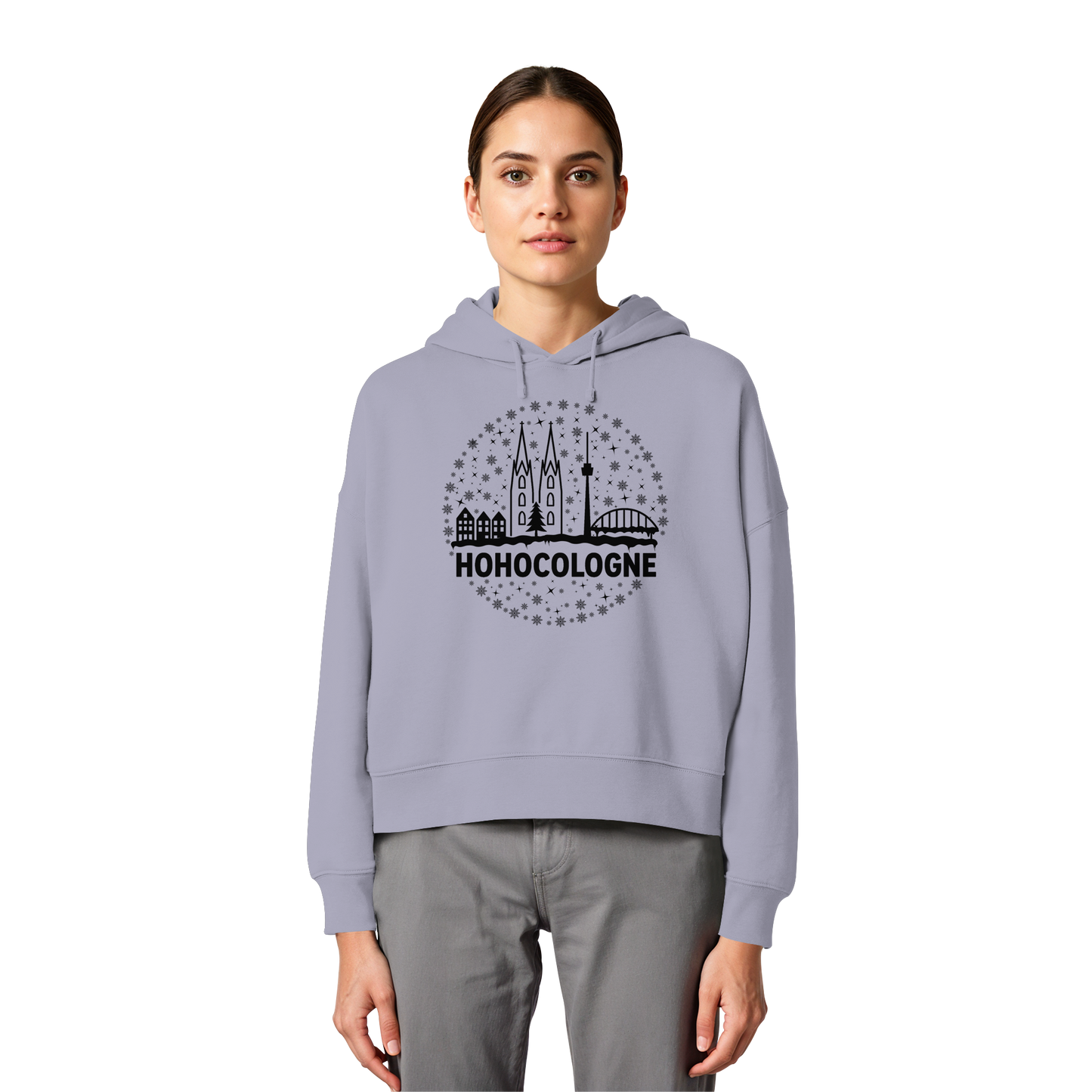 HOHOCologne Druck - Womens Organic Boxcut Hoodie