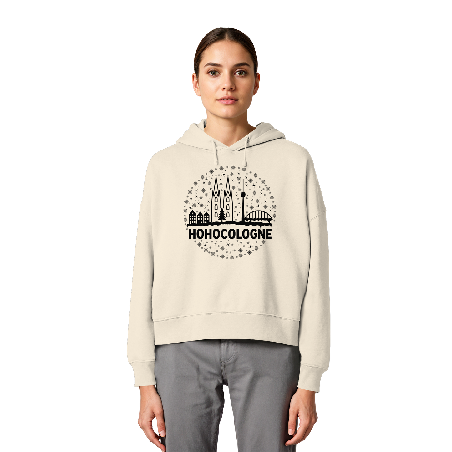 HOHOCologne Druck - Womens Organic Boxcut Hoodie