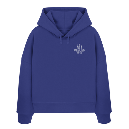 Köln Skyline Stick - Womens Organic Boxcut Hoodie