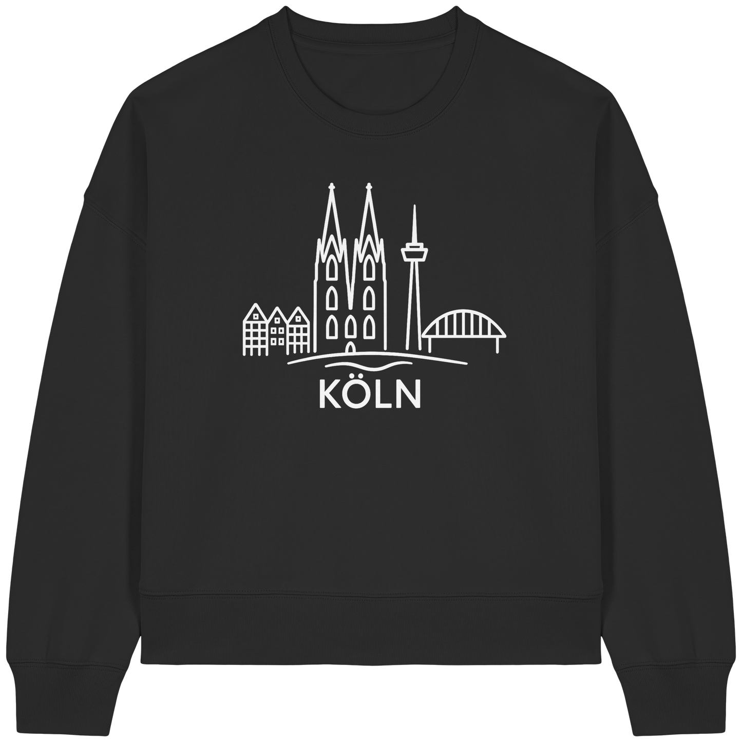 Köln Skyline (großer Druck auf der Brust) - Womens Organic Boxcut Sweatshirt