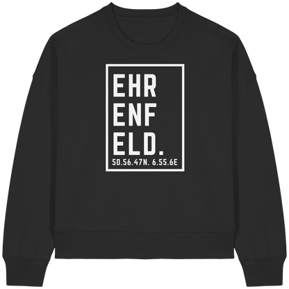 Ehrenfeld Koordinaten (großer Druck auf der Brust) - Womens Organic Boxcut Sweatshirt