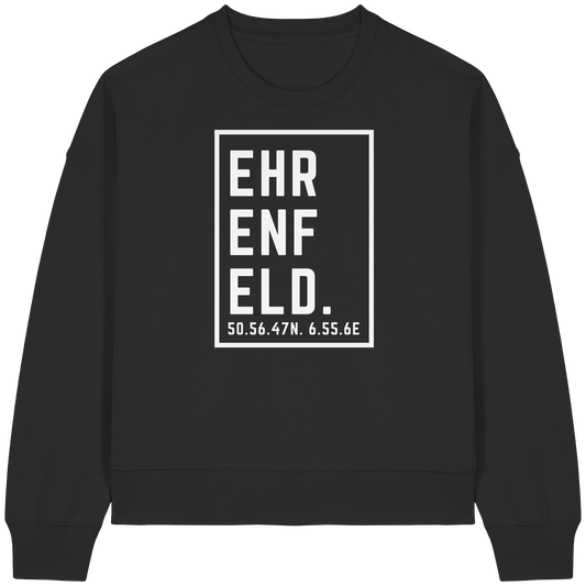 Ehrenfeld Koordinaten (großer Druck auf der Brust) - Womens Organic Boxcut Sweatshirt