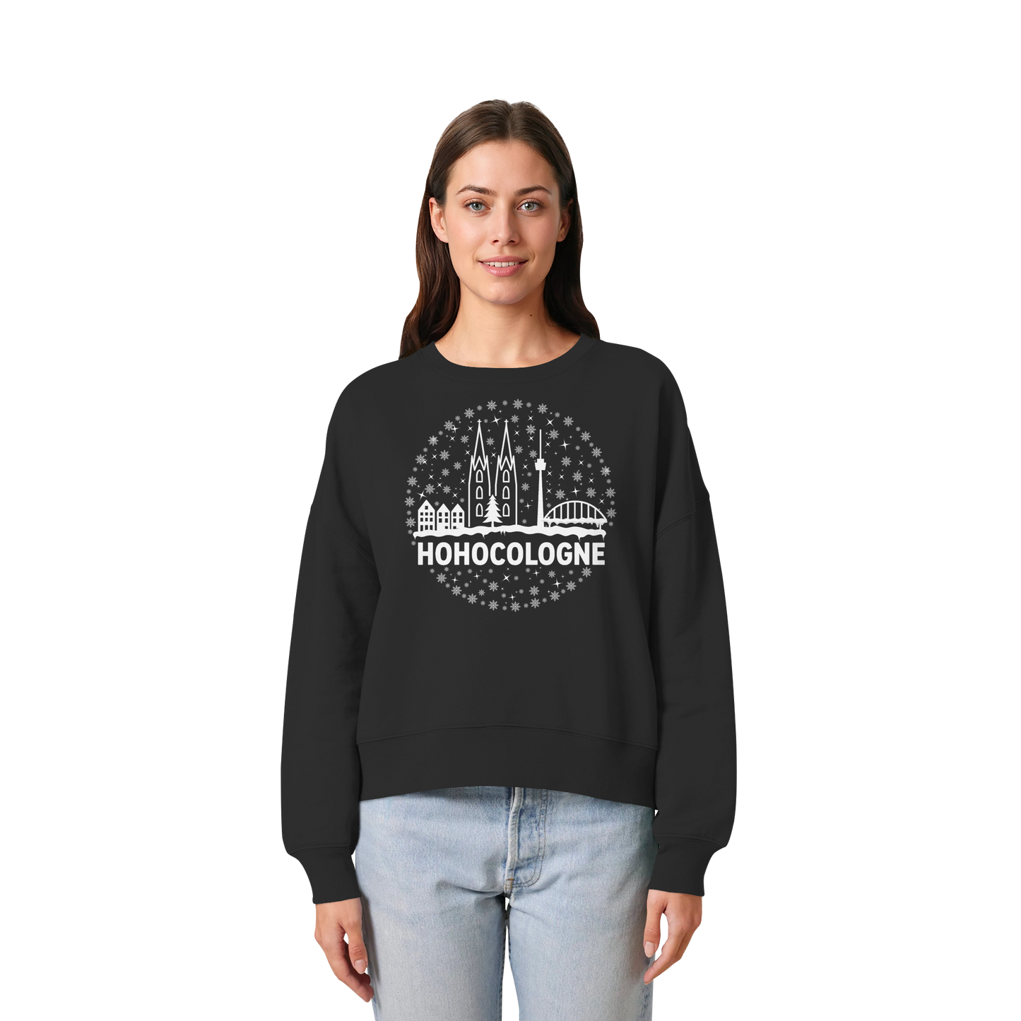 HOHOCologne Druck - Womens Organic Boxcut Sweatshirt