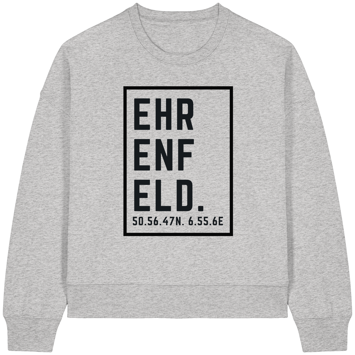 Ehrenfeld Koordinaten (großer Druck auf der Brust) - Womens Organic Boxcut Sweatshirt