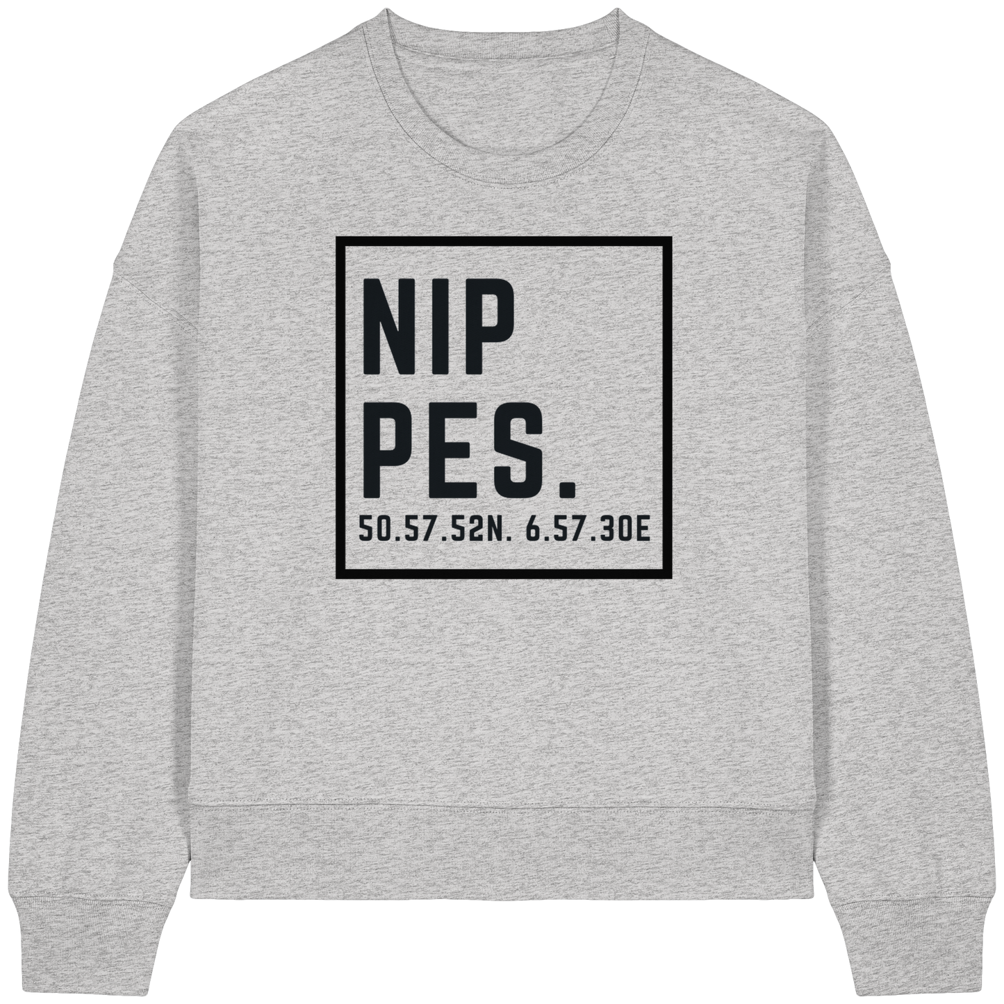 Nippes Koordinaten (großer Druck auf der Brust) - Womens Organic Boxcut Sweatshirt
