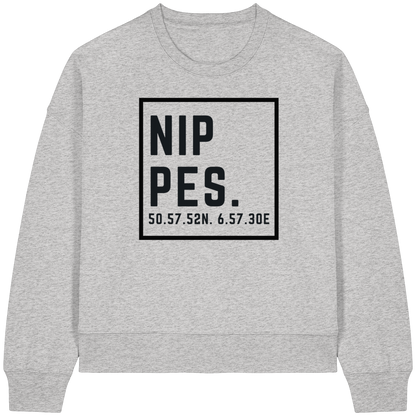 Nippes Koordinaten (großer Druck auf der Brust) - Womens Organic Boxcut Sweatshirt