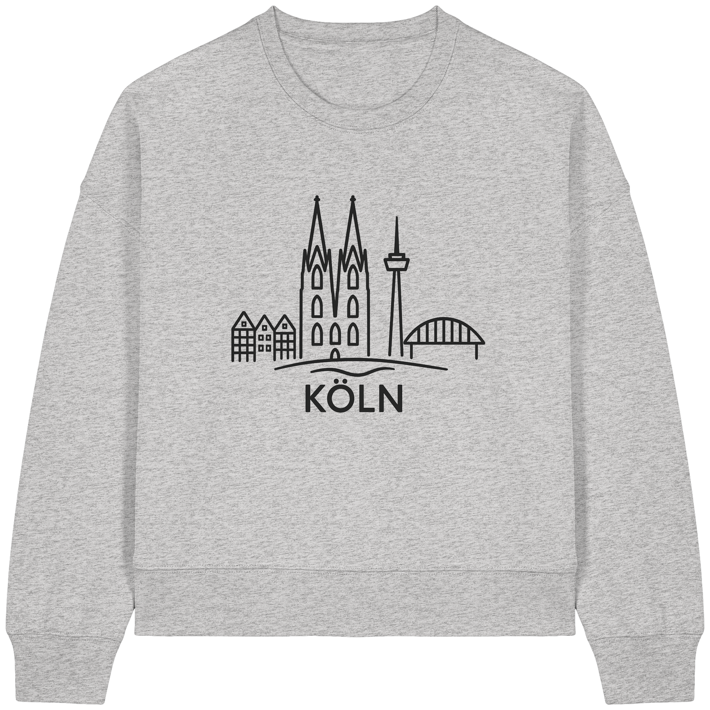 Köln Skyline (großer Druck auf der Brust) - Womens Organic Boxcut Sweatshirt