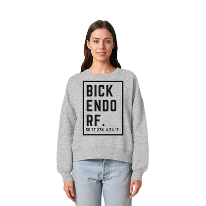 Bickendorf Koordinaten (großer Druck auf der Brust) - Womens Organic Boxcut Sweatshirt