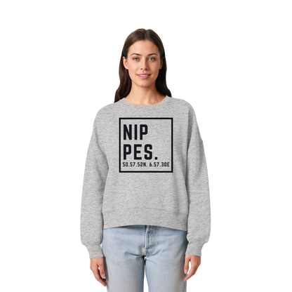 Nippes Koordinaten (großer Druck auf der Brust) - Womens Organic Boxcut Sweatshirt