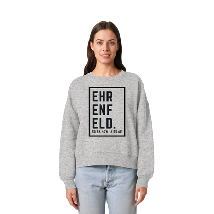 Ehrenfeld Koordinaten (großer Druck auf der Brust) - Womens Organic Boxcut Sweatshirt