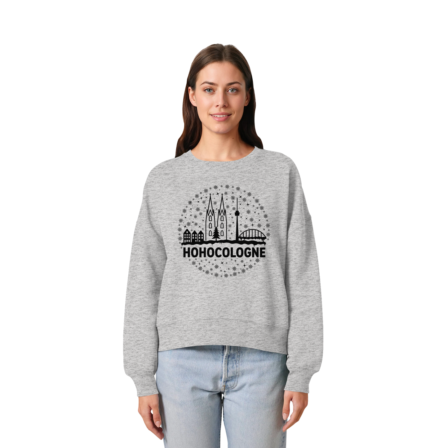HOHOCologne Druck - Womens Organic Boxcut Sweatshirt