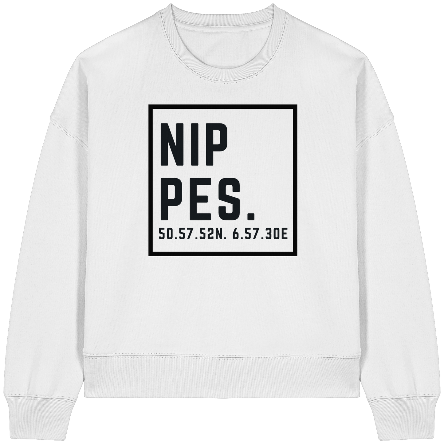 Nippes Koordinaten (großer Druck auf der Brust) - Womens Organic Boxcut Sweatshirt
