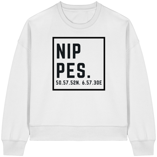 Nippes Koordinaten (großer Druck auf der Brust) - Womens Organic Boxcut Sweatshirt
