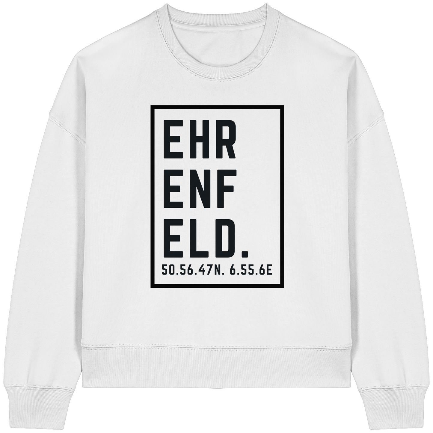 Ehrenfeld Koordinaten (großer Druck auf der Brust) - Womens Organic Boxcut Sweatshirt