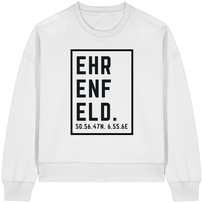 Ehrenfeld Koordinaten (großer Druck auf der Brust) - Womens Organic Boxcut Sweatshirt