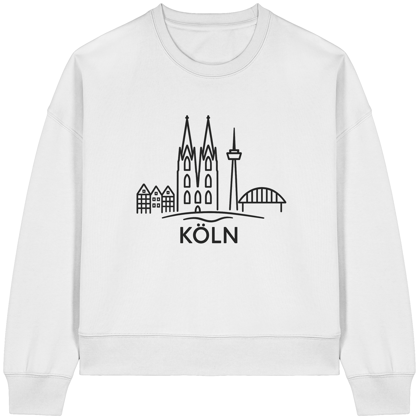 Köln Skyline (großer Druck auf der Brust) - Womens Organic Boxcut Sweatshirt