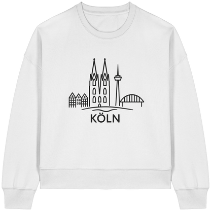 Köln Skyline (großer Druck auf der Brust) - Womens Organic Boxcut Sweatshirt