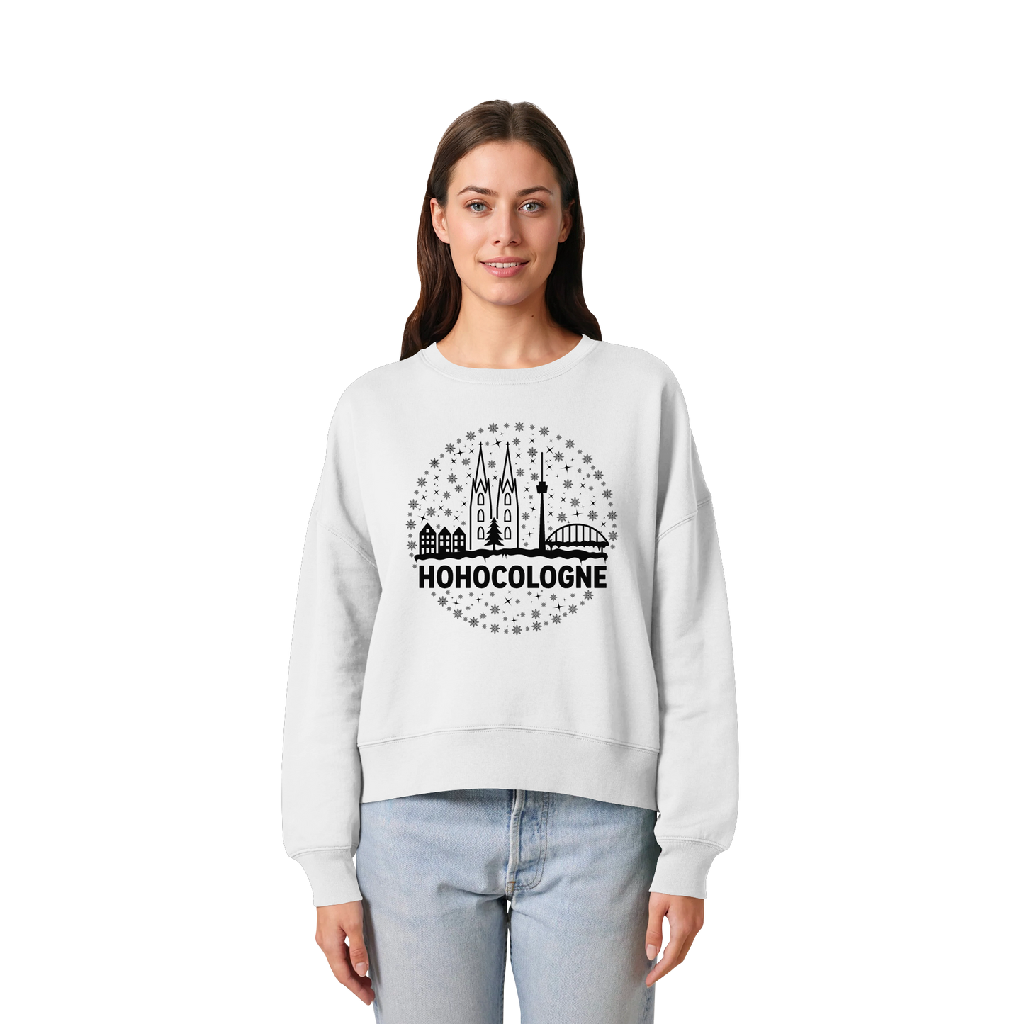 HOHOCologne Druck - Womens Organic Boxcut Sweatshirt