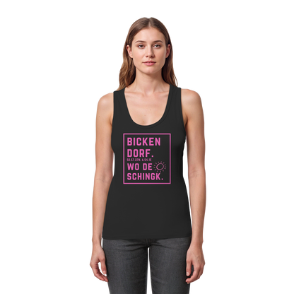 Wo de Sonn schingk - Bickendorf Druck  - Womens Organic Fitted Tank Top