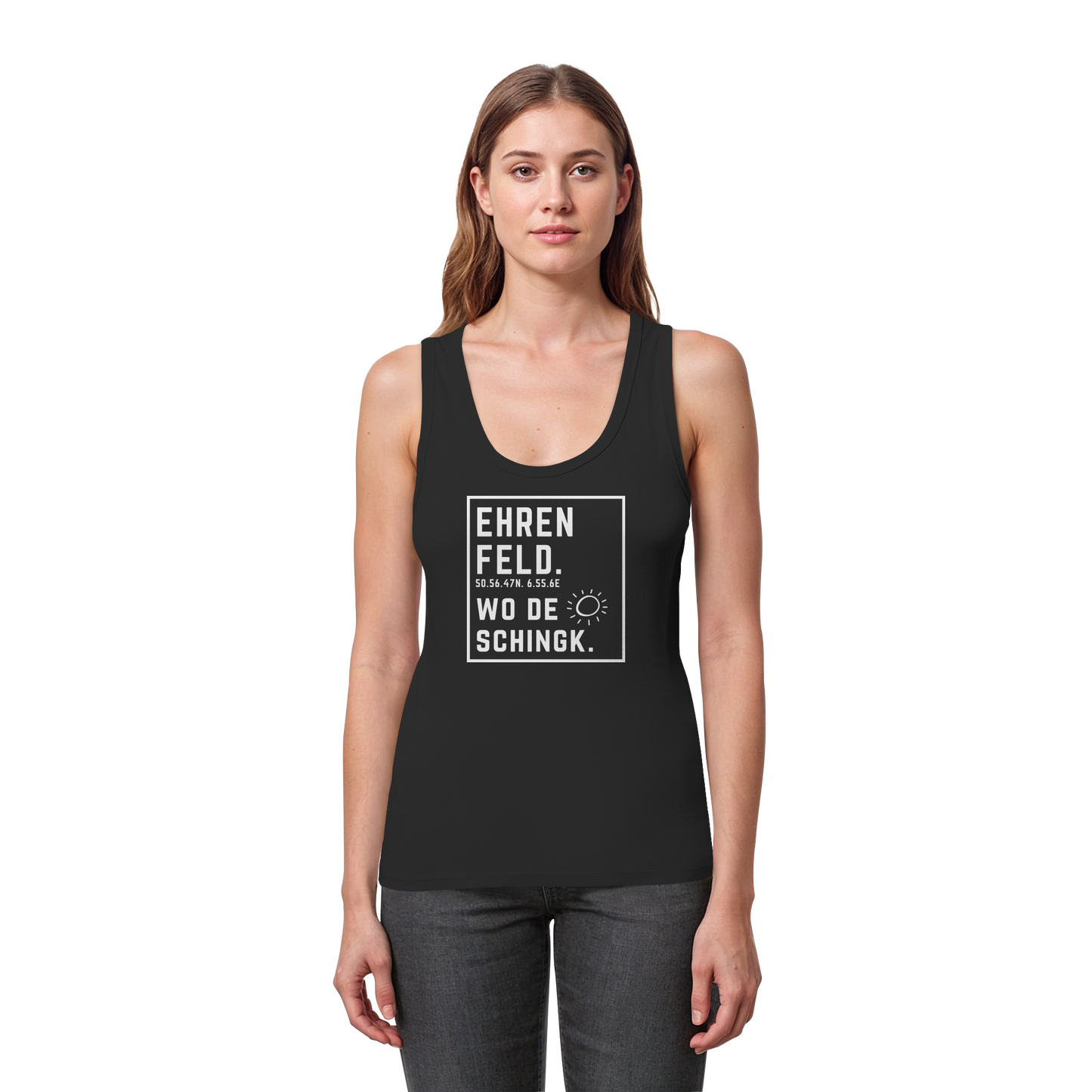 Wo de Sonn schingk - Ehrenfeld Druck - Womens Organic Fitted Tank Top