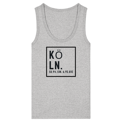 Köln Koordinaten (großer Druck auf der Brust) - Womens Organic Fitted Tank Top