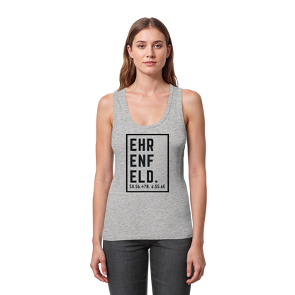 Ehrenfeld Koordinaten (großer Druck auf der Brust) - Womens Organic Fitted Tank Top