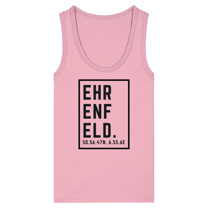 Ehrenfeld Koordinaten (großer Druck auf der Brust) - Womens Organic Fitted Tank Top