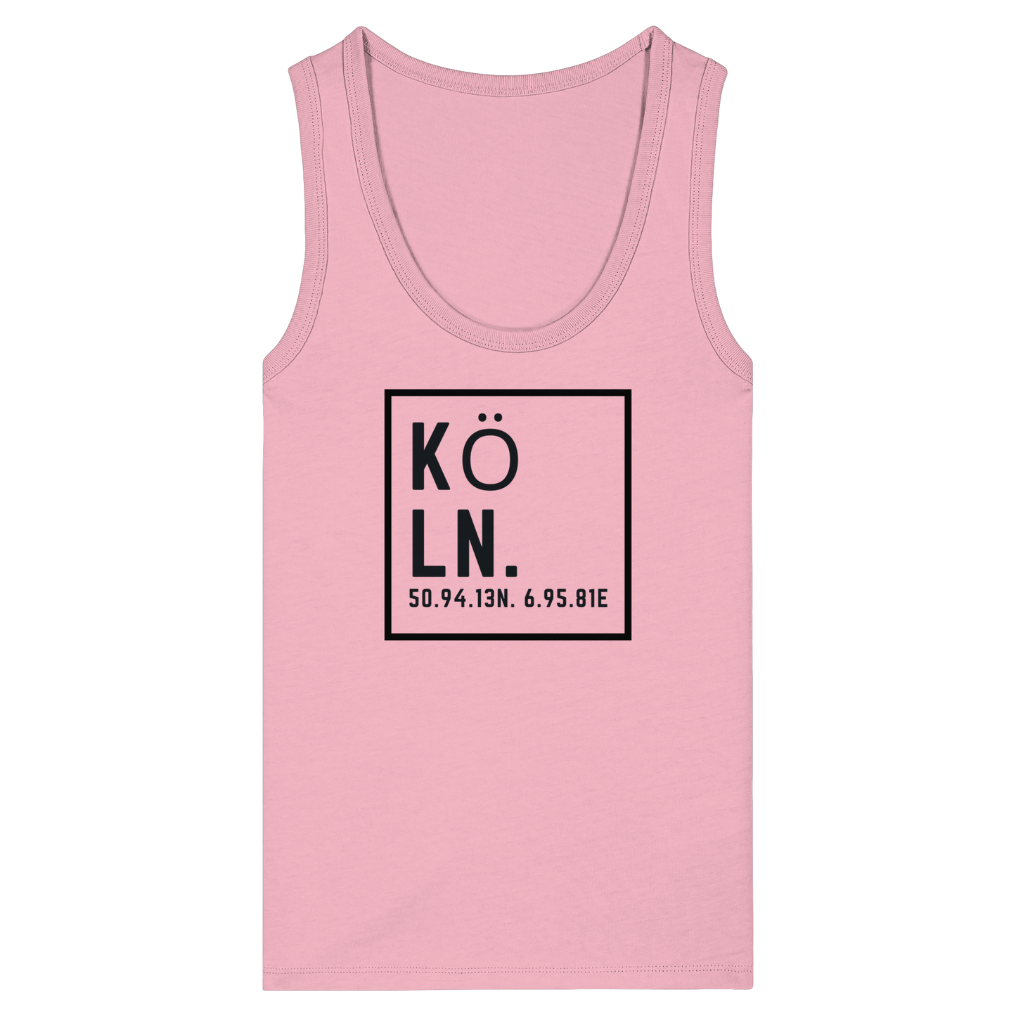 Köln Koordinaten (großer Druck auf der Brust) - Womens Organic Fitted Tank Top