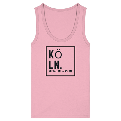 Köln Koordinaten (großer Druck auf der Brust) - Womens Organic Fitted Tank Top