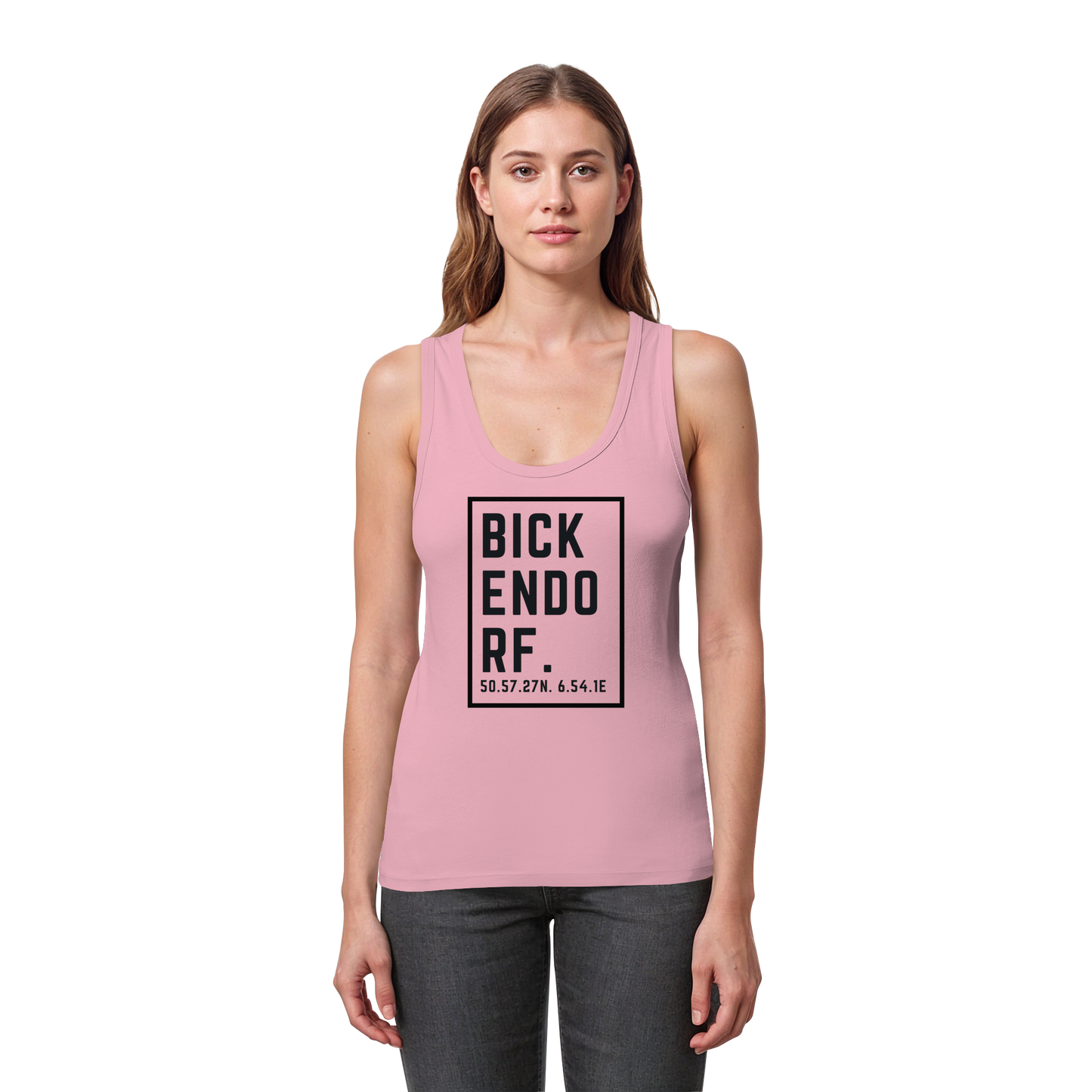 Bickendorf Koordinaten (großer Druck auf der Brust) - Womens Organic Fitted Tank Top