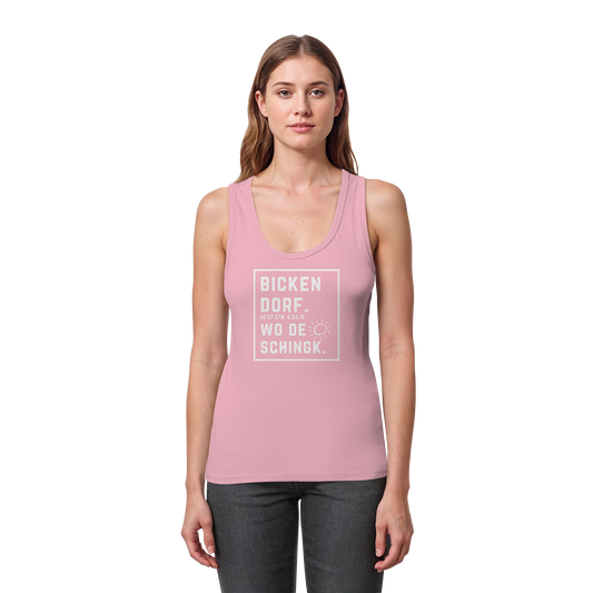 Wo de Sonn schingk - Bickendorf Druck - Womens Organic Fitted Tank Top