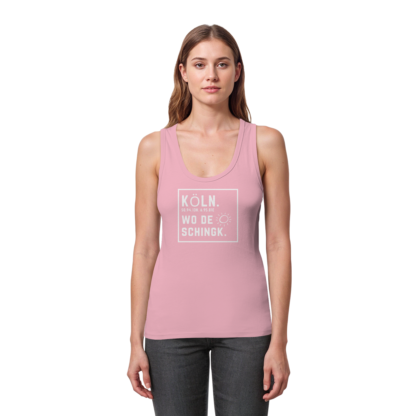 Wo de Sonn schingk - Köln Druck - Womens Organic Fitted Tank Top