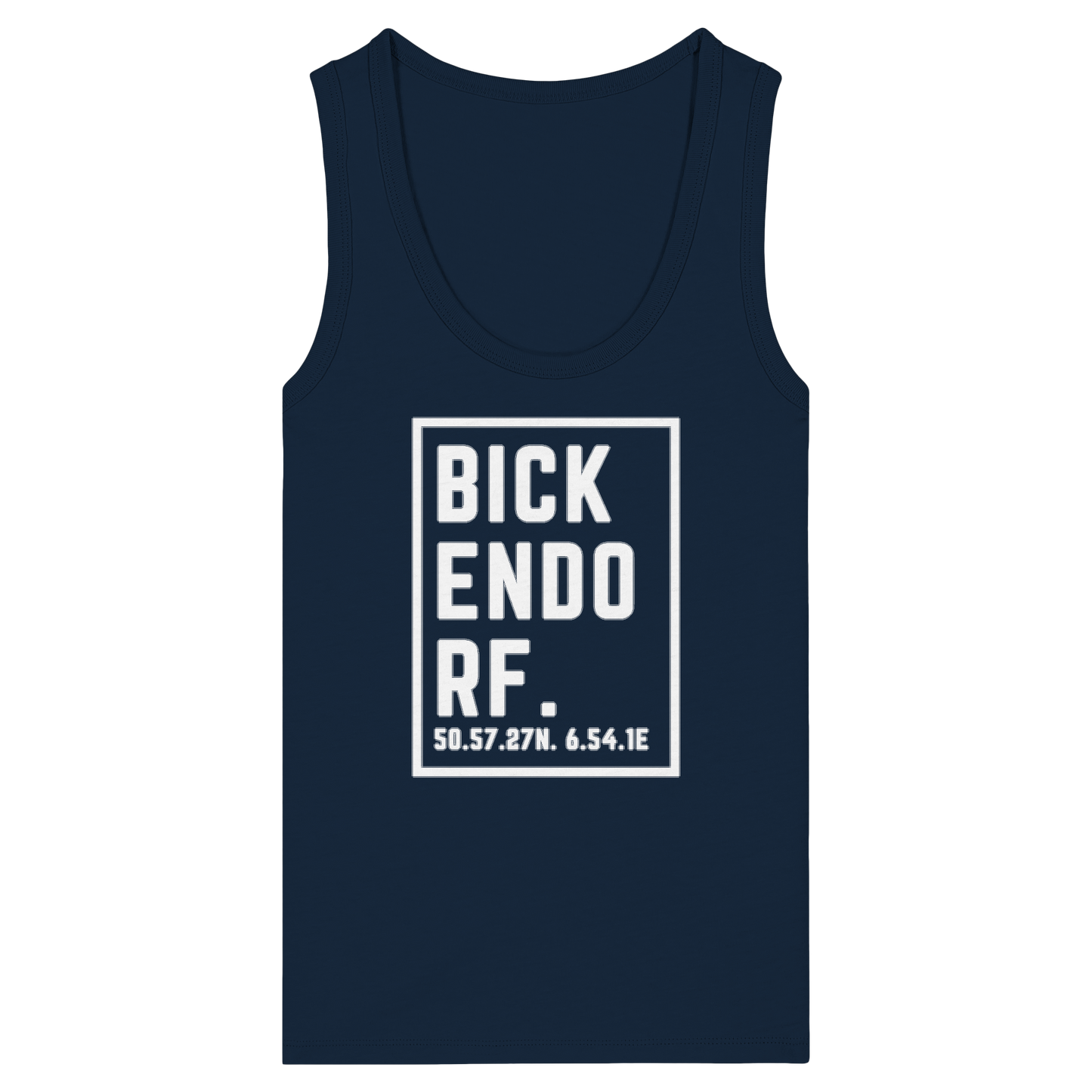 Bickendorf Koordinaten (großer Druck auf der Brust) - Womens Organic Fitted Tank Top