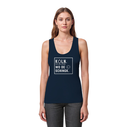 Wo de Sonn schingk - Köln Druck - Womens Organic Fitted Tank Top