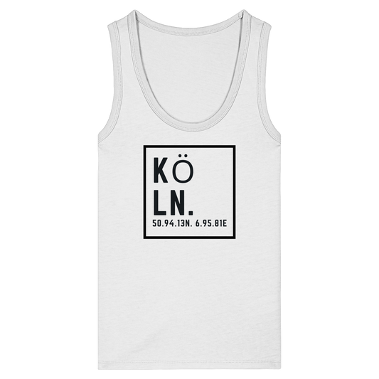 Köln Koordinaten (großer Druck auf der Brust) - Womens Organic Fitted Tank Top