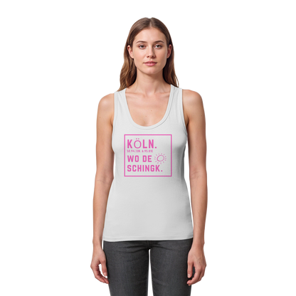 Wo de Sonn schingk - Köln Druck  - Womens Organic Fitted Tank Top