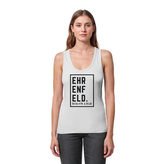 Ehrenfeld Koordinaten (großer Druck auf der Brust) - Womens Organic Fitted Tank Top