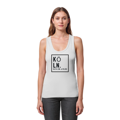 Köln Koordinaten (großer Druck auf der Brust) - Womens Organic Fitted Tank Top