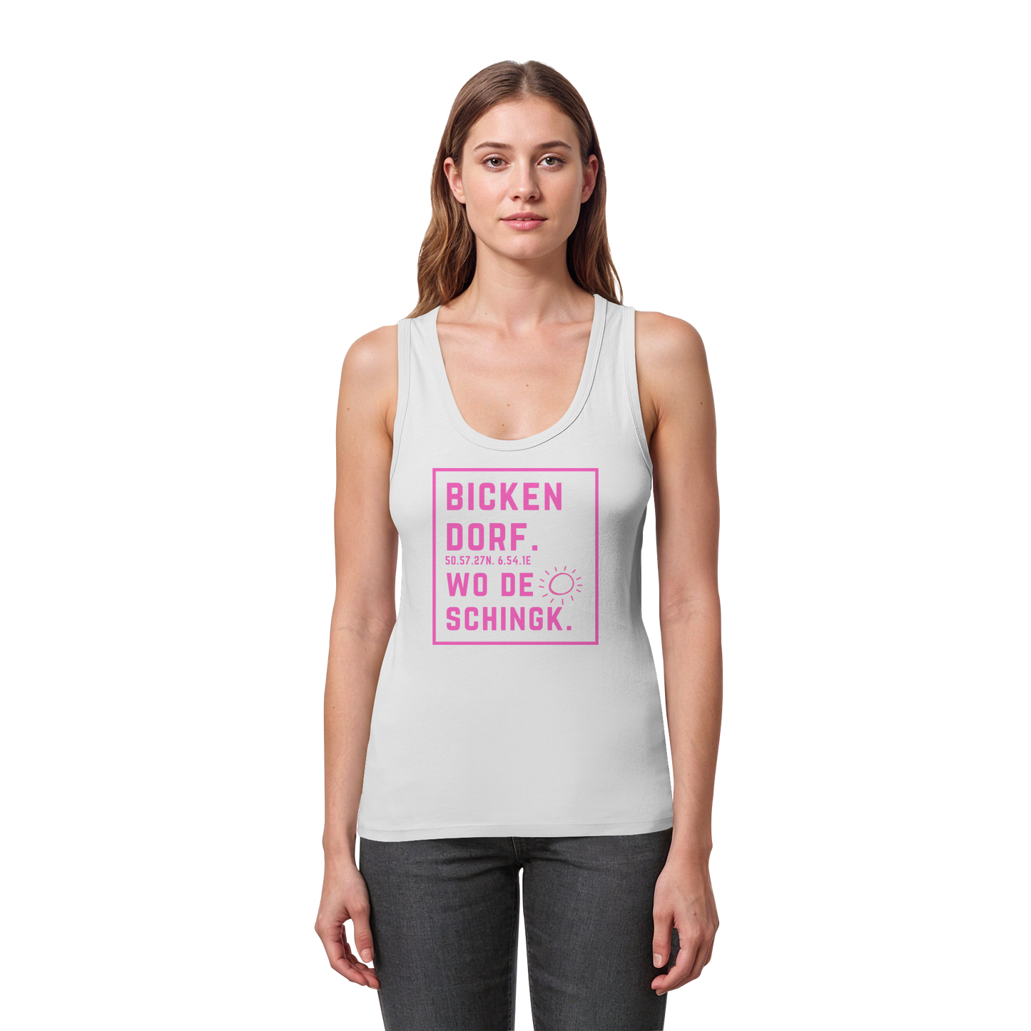 Wo de Sonn schingk - Bickendorf Druck  - Womens Organic Fitted Tank Top