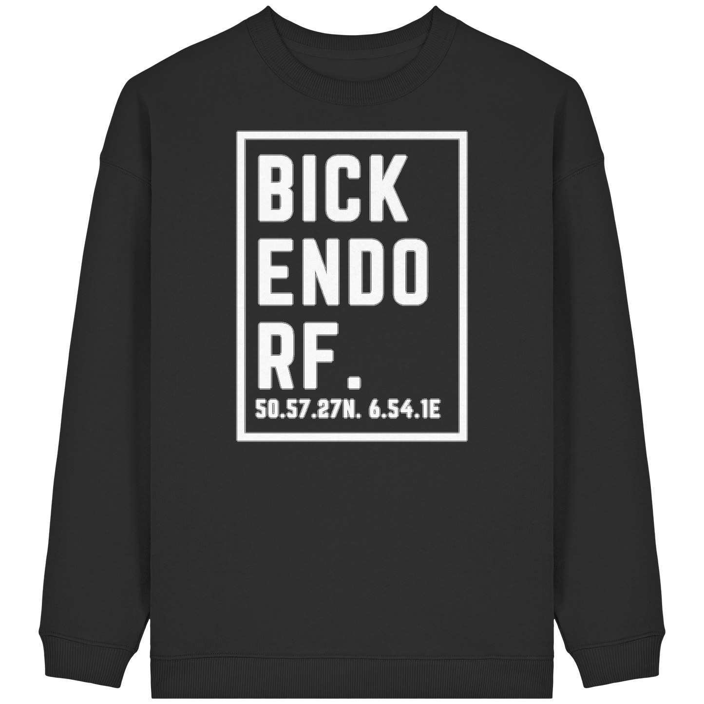 Bickendorf Koordinaten (großer Druck auf der Brust) - Womens Organic Oversized Sweatshirt