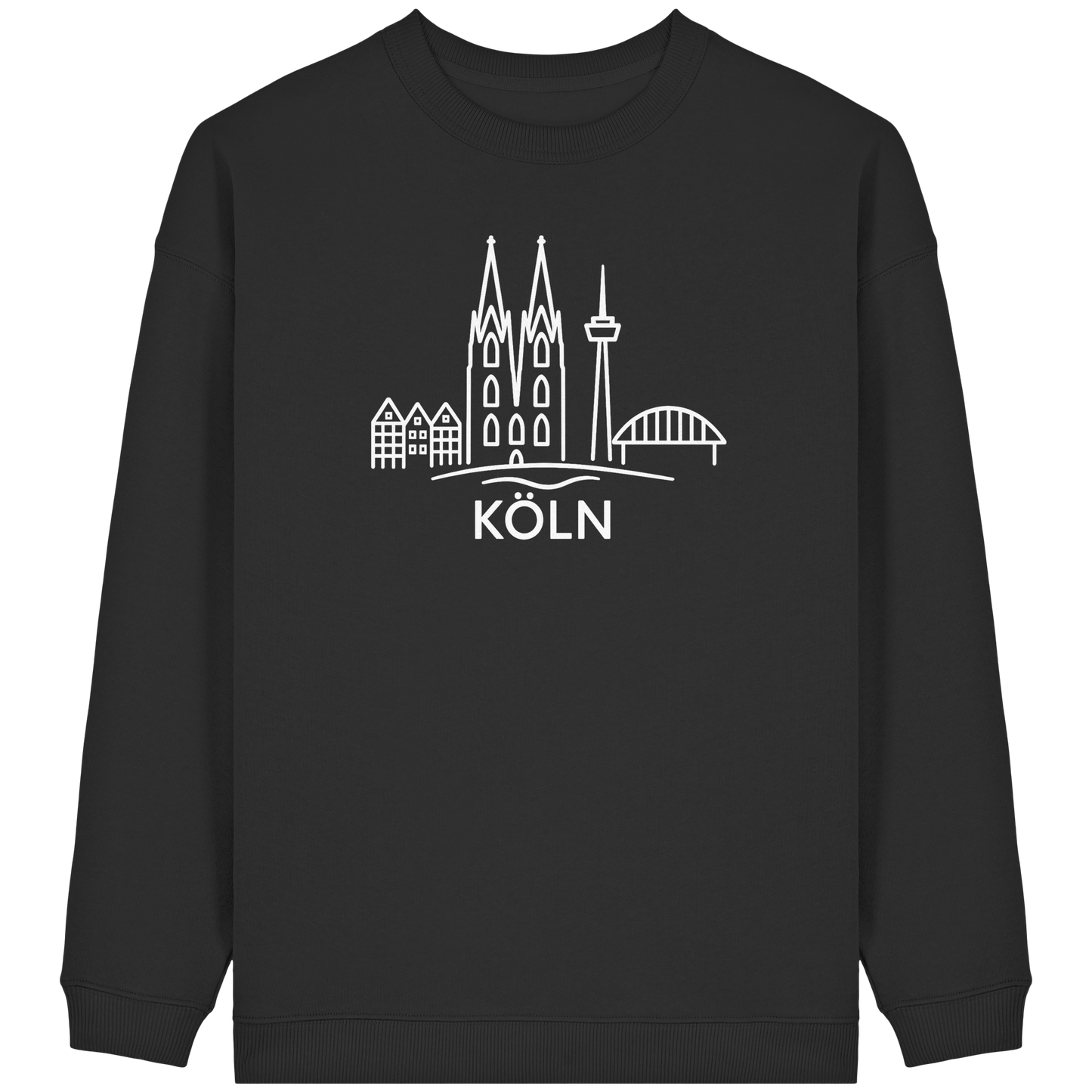 Köln Skyline (großer Druck auf der Brust) - Womens Organic Oversized Sweatshirt