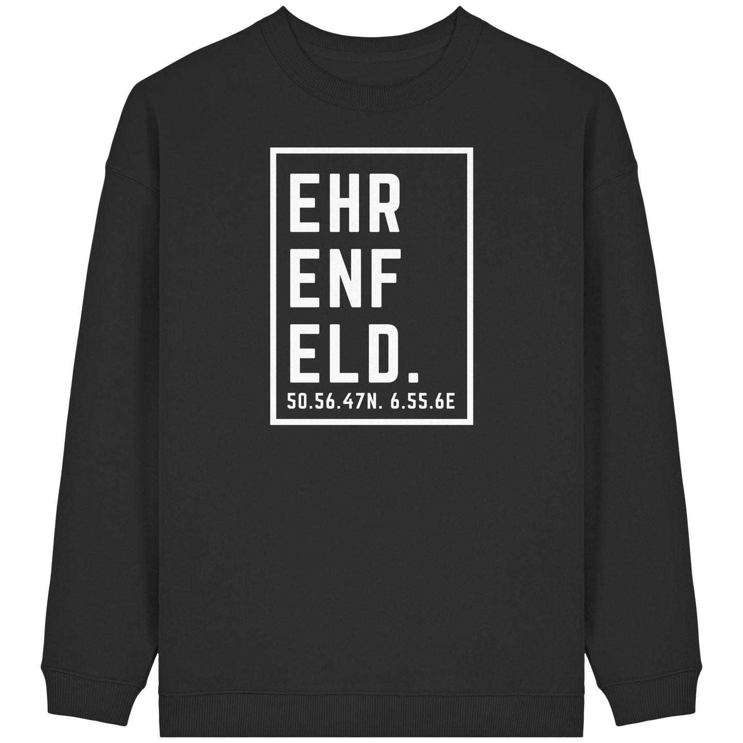 Ehrenfeld Koordinaten (großer Druck auf der Brust) - Womens Organic Oversized Sweatshirt