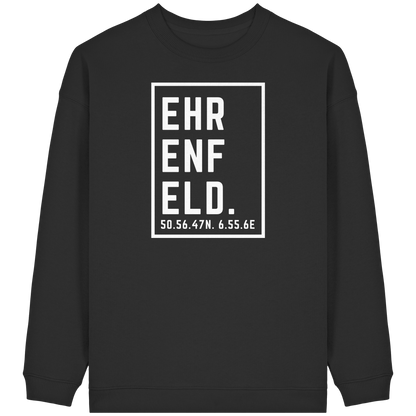 Ehrenfeld Koordinaten (großer Druck auf der Brust) - Womens Organic Oversized Sweatshirt