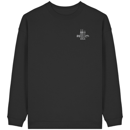 Köln Skyline Stick - Womens Organic Oversized Sweatshirt