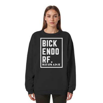 Bickendorf Koordinaten (großer Druck auf der Brust) - Womens Organic Oversized Sweatshirt